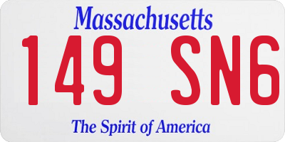 MA license plate 149SN6