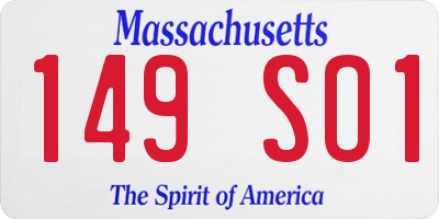 MA license plate 149SO1