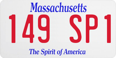 MA license plate 149SP1
