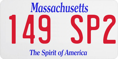 MA license plate 149SP2