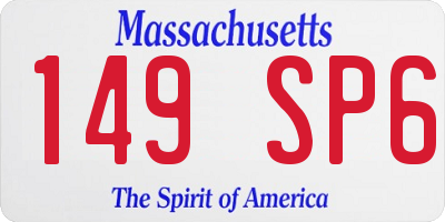 MA license plate 149SP6