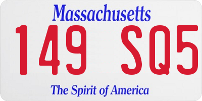 MA license plate 149SQ5