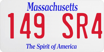 MA license plate 149SR4