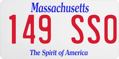 MA license plate 149SS0