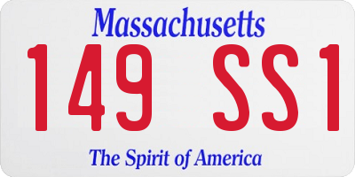 MA license plate 149SS1