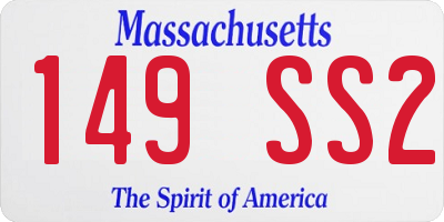 MA license plate 149SS2