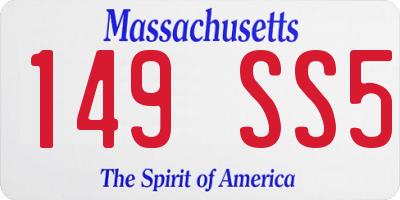 MA license plate 149SS5