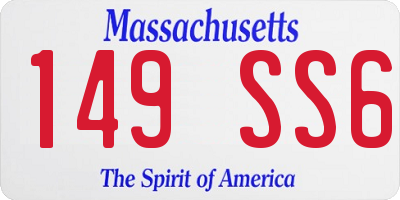 MA license plate 149SS6
