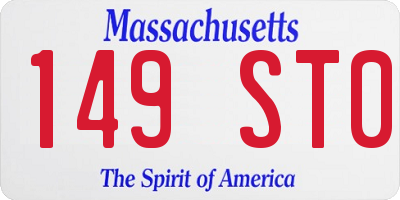 MA license plate 149ST0