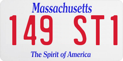 MA license plate 149ST1