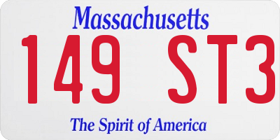 MA license plate 149ST3