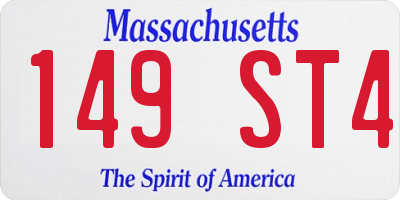 MA license plate 149ST4