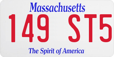 MA license plate 149ST5