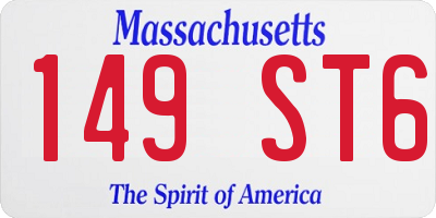 MA license plate 149ST6