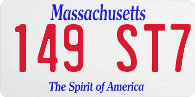 MA license plate 149ST7