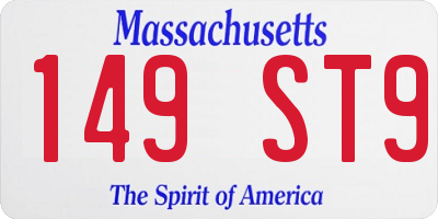MA license plate 149ST9