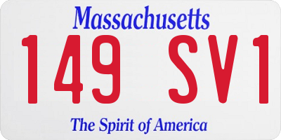 MA license plate 149SV1
