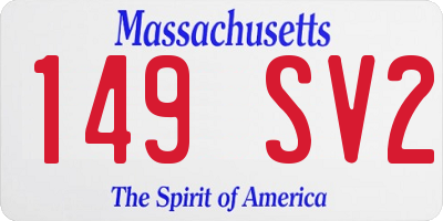 MA license plate 149SV2