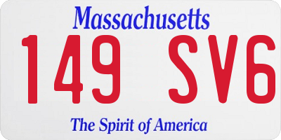 MA license plate 149SV6