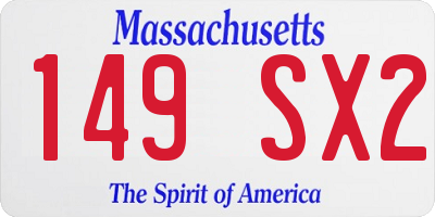 MA license plate 149SX2