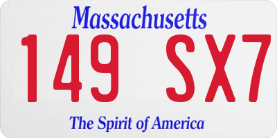 MA license plate 149SX7