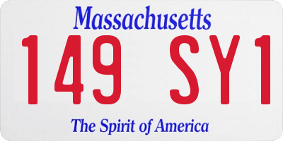 MA license plate 149SY1