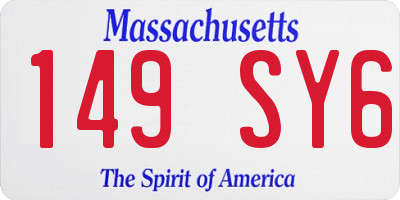 MA license plate 149SY6