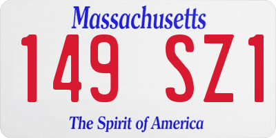MA license plate 149SZ1