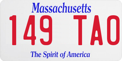 MA license plate 149TA0