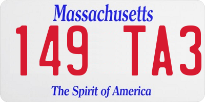 MA license plate 149TA3