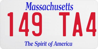 MA license plate 149TA4