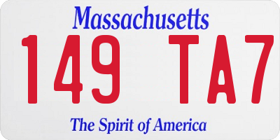 MA license plate 149TA7