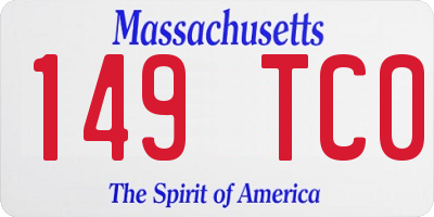 MA license plate 149TC0
