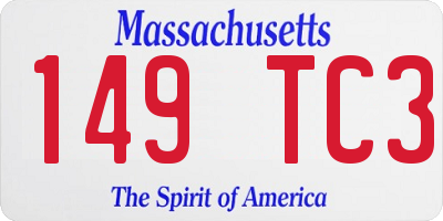 MA license plate 149TC3