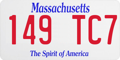 MA license plate 149TC7