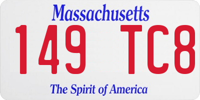 MA license plate 149TC8