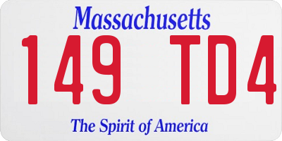 MA license plate 149TD4