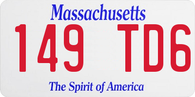 MA license plate 149TD6