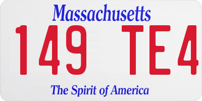 MA license plate 149TE4