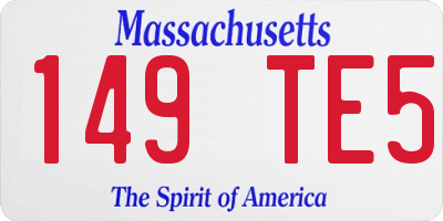 MA license plate 149TE5