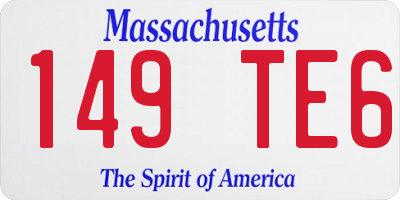 MA license plate 149TE6