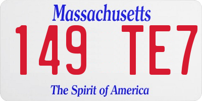 MA license plate 149TE7