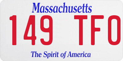 MA license plate 149TF0