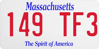 MA license plate 149TF3