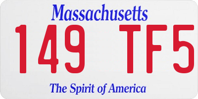 MA license plate 149TF5