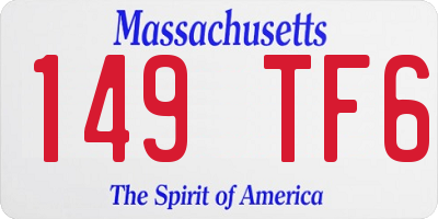 MA license plate 149TF6