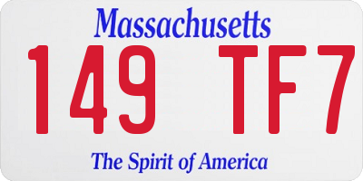 MA license plate 149TF7