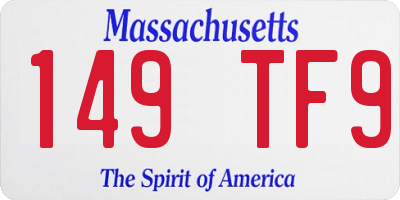 MA license plate 149TF9