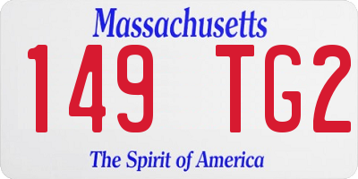 MA license plate 149TG2