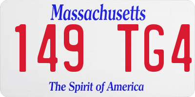 MA license plate 149TG4